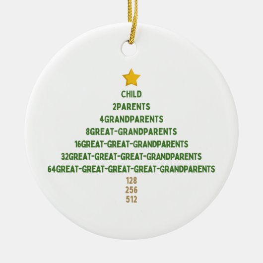 Genealogie Familie Geschiedenis kerstversiering Keramisch Ornament (Voorkant)