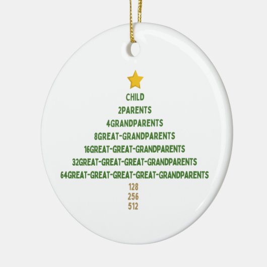 Genealogie Familie Geschiedenis kerstversiering Keramisch Ornament (Links)