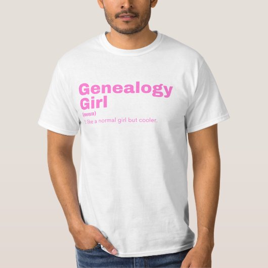 Genealogie Girl - Genealogie T-shirt (Voorkant)
