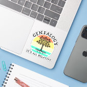 Genealogie - Het is allemaal relatief Sticker (Laptop met iPhone)