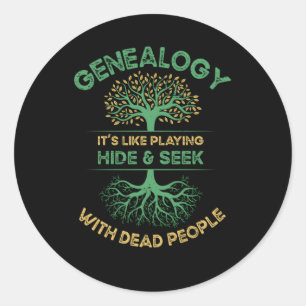 Genealogie Het is alsof je verstoppertje speelt me Ronde Sticker