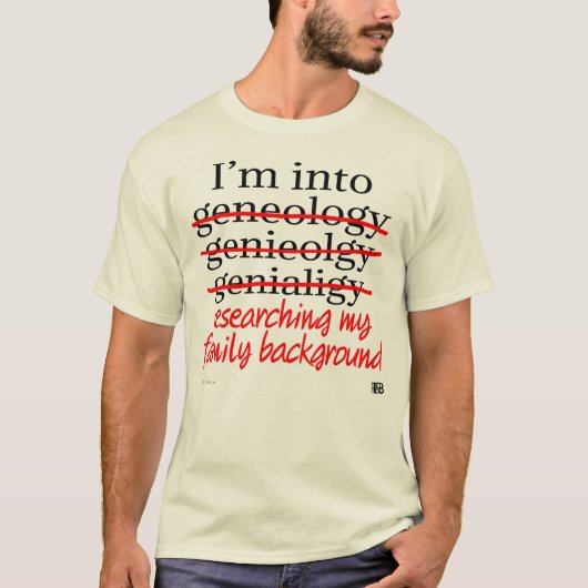 Genealogie Hobbyist t-shirt (mannen) (Voorkant)