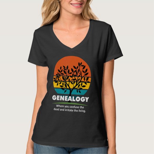 Genealogie Irriteren Levend  Afkomst Retro T T-shirt (Voorkant)