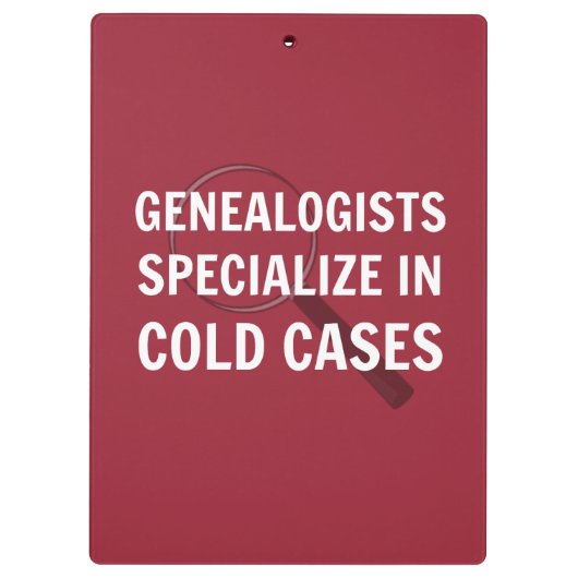 Genealogie klembord (rood) (Achterkant)