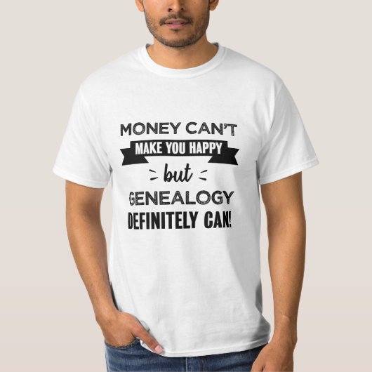 Genealogie maakt je gelukkig Funny Gift T-shirt (Voorkant)