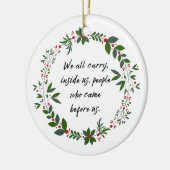 Genealogie Quote Familie Geschiedenis kerstversier Keramisch Ornament (Links)