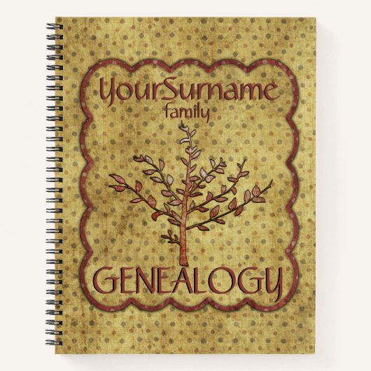 Genealogie rood en geel notitieboek (Voorkant)