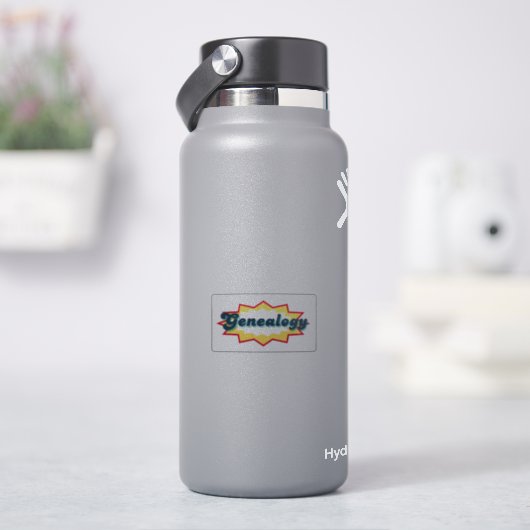 Genealogie, stripboek pop design sticker (HydroFlask)