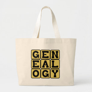 Genealogie, studie van stambomen grote tote bag