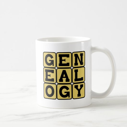 Genealogie, studie van stambomen koffiemok (Rechts)
