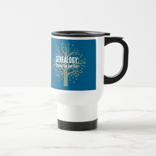 Genealogie Travel Mug (blauw) Reisbeker (Rechts)