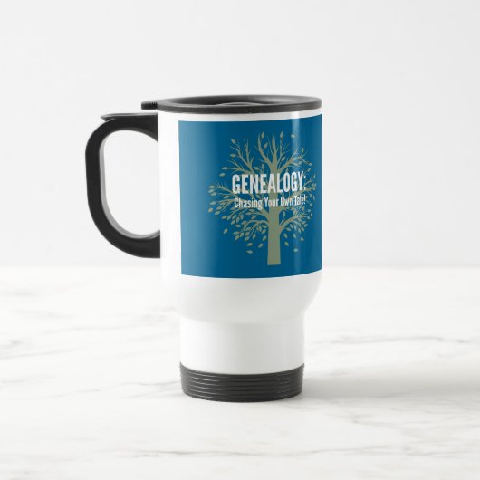 Genealogie Travel Mug (blauw) Reisbeker (Links)