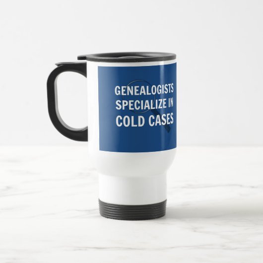 Genealogie Travel Mug (blauw) Reisbeker (Links)