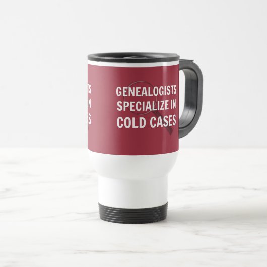 Genealogie Travel Mug (rood) Reisbeker (Voorkant rechts)