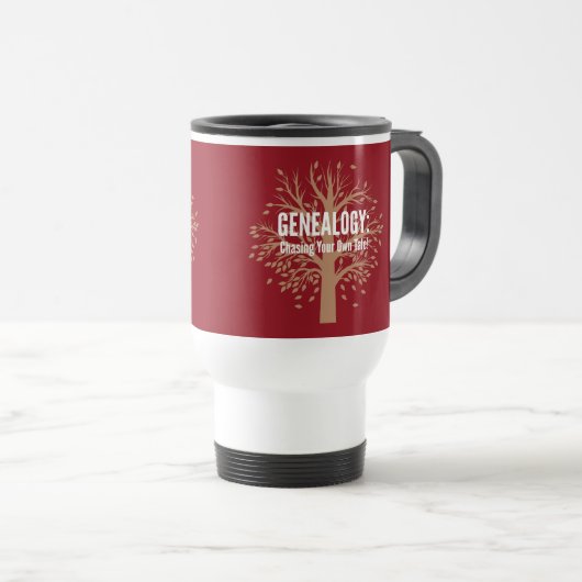 Genealogie Travel Mug (rood) Reisbeker (Voorkant rechts)