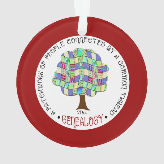 Genealogie Vakantie Patchwork Family Tree Fun Gift Ornament (achterkant)