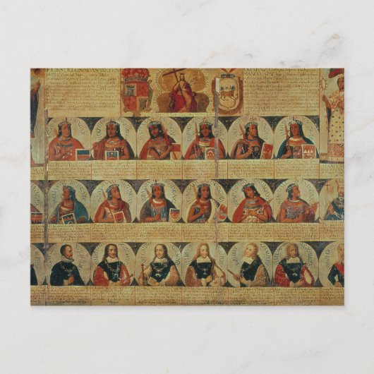 Genealogie van de heersers van de Inca en hun Spaa Briefkaart (Voorkant)