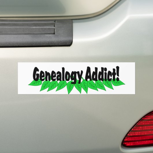 Genealogie verslaafde bumpersticker (Op auto)