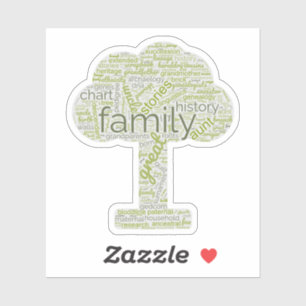 Genealogie Word Tree Custom-Cut Vinyl Sticker Groe