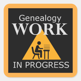 Genealogisch werk in uitvoering vierkante sticker