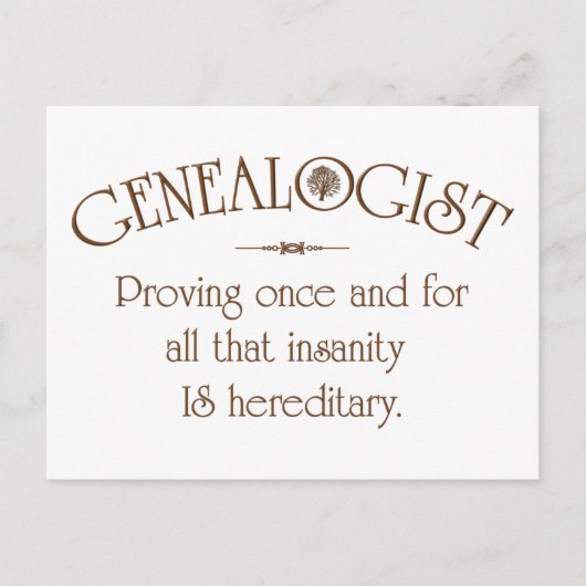 GENEALOGIST... BRIEFKAART (Voorkant)