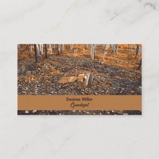 Genealogist Cemetery Autumn Visitekaartje (Voorkant)