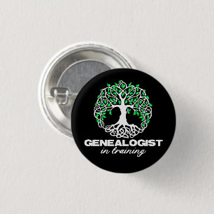 Genealogist in opleiding Grappige genealogie Boom  Ronde Button 3,2 Cm