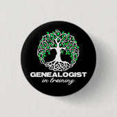 Genealogist in opleiding Grappige genealogie Boom  Ronde Button 3,2 Cm (Voorkant)