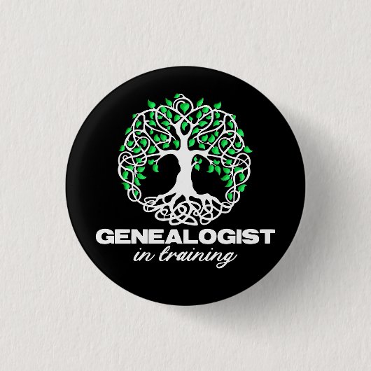 Genealogist in opleiding Grappige genealogie Boom  Ronde Button 3,2 Cm (Voorkant)
