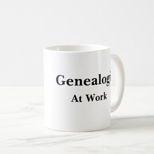 genealogist op de Mok van het werk (Voorkant rechts)