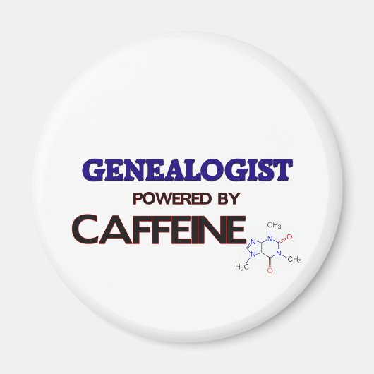 Genealogist Powered by cafeïne Magneet (Voorkant)