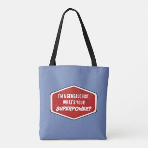 Genealogist Superpower Custom Blue Canvas tas