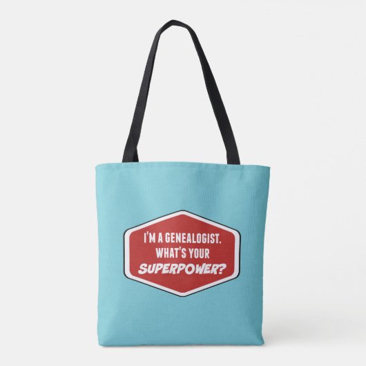 Genealogist Superpower Custom Blue Canvas tas (Achterkant)