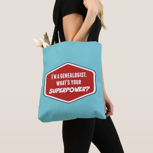 Genealogist Superpower Custom Blue Canvas tas (Dichtbij)