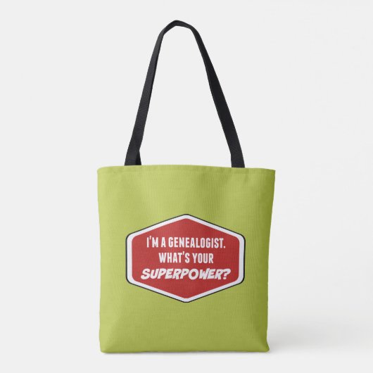Genealogist Superpower Custom Green Canvas tas (Achterkant)