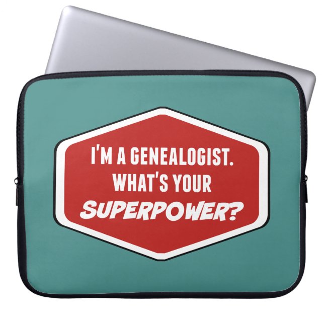 Genealogist Superpower Custom Laptop Slaaf Laptop Sleeve (Voorkant)