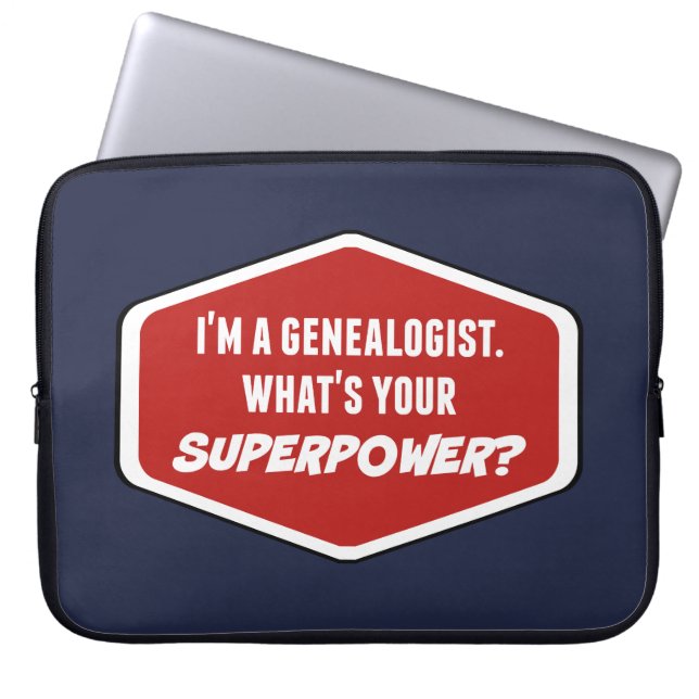 Genealogist Superpower Custom Laptop Slaaf Laptop Sleeve (Voorkant)