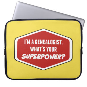 Genealogist Superpower Custom Laptop Slaaf Sleeve