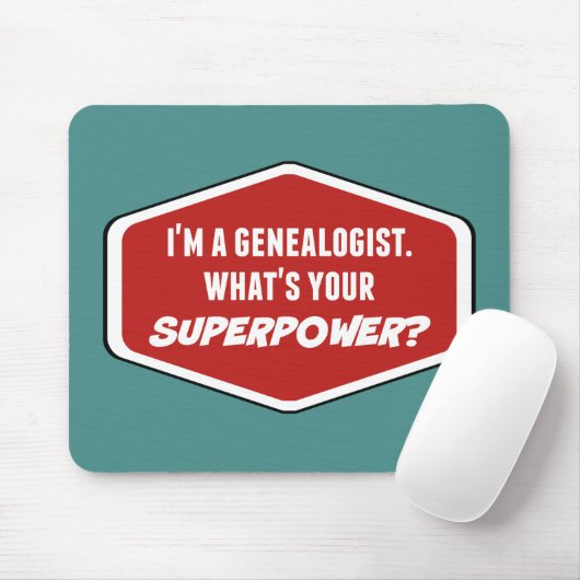 Genealogist Superpower Custom Mousepad Muismat (Met muis)