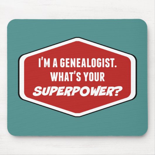 Genealogist Superpower Custom Mousepad Muismat (Voorkant)