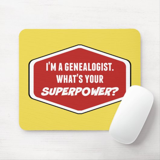 Genealogist Superpower Custom Mousepad Muismat (Met muis)