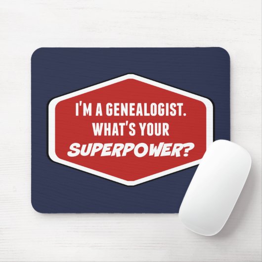 Genealogist Superpower Custom Mousepad Muismat (Met muis)
