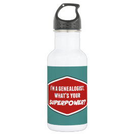 Genealogist Superpower Custom Water Bottle (18 oz) Waterfles