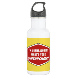 Genealogist Superpower Custom Water Bottle (18 oz) Waterfles
