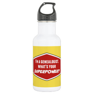 Genealogist Superpower Custom Water Bottle (18 oz) Waterfles