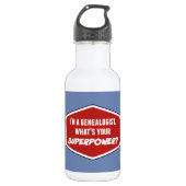 Genealogist Superpower Custom Water Bottle (18 oz) Waterfles (Voorkant)