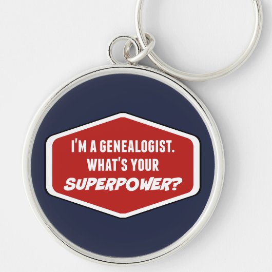 Genealogist Superpower Sleutelhanger (Voorkant)