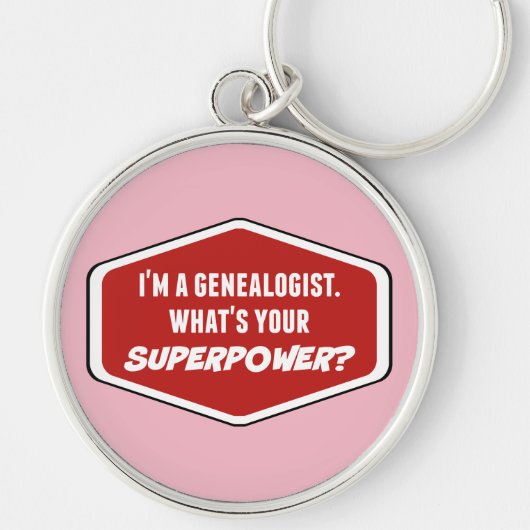 Genealogist Superpower Sleutelhanger (Voorkant)