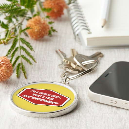 Genealogist Superpower Sleutelhanger (Zijkant)