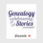 Genealogy – celebrating all our stories sticker (Vel)